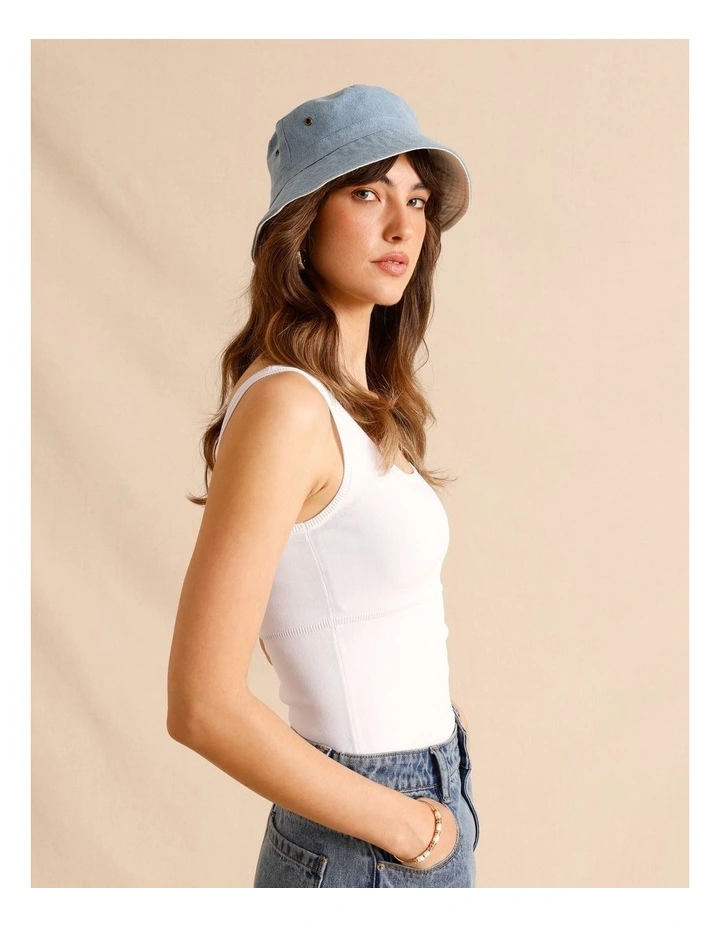 Reversible Bucket Hat in White image 4