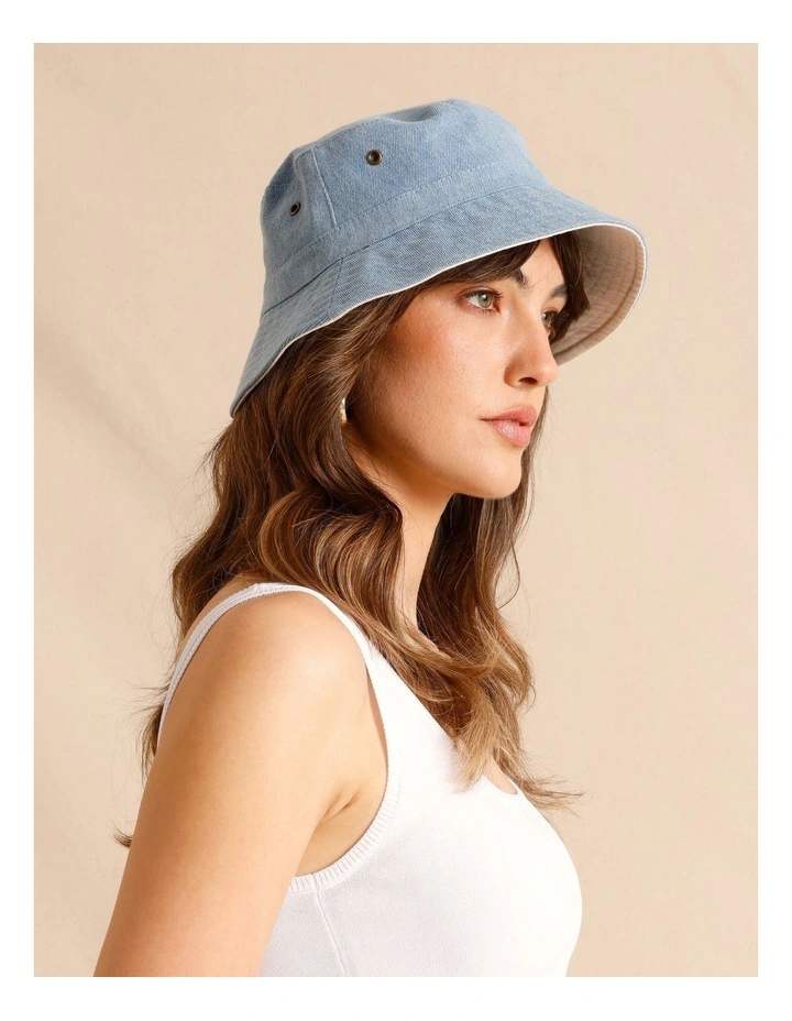 Reversible Bucket Hat in White image 6
