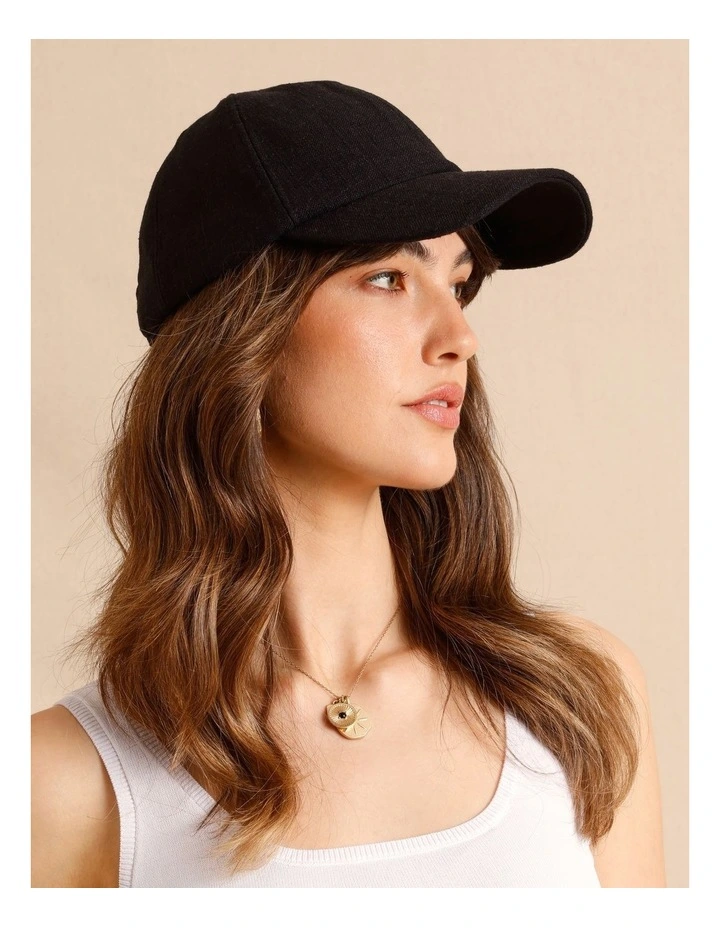 Cotton Cap in Black image 4