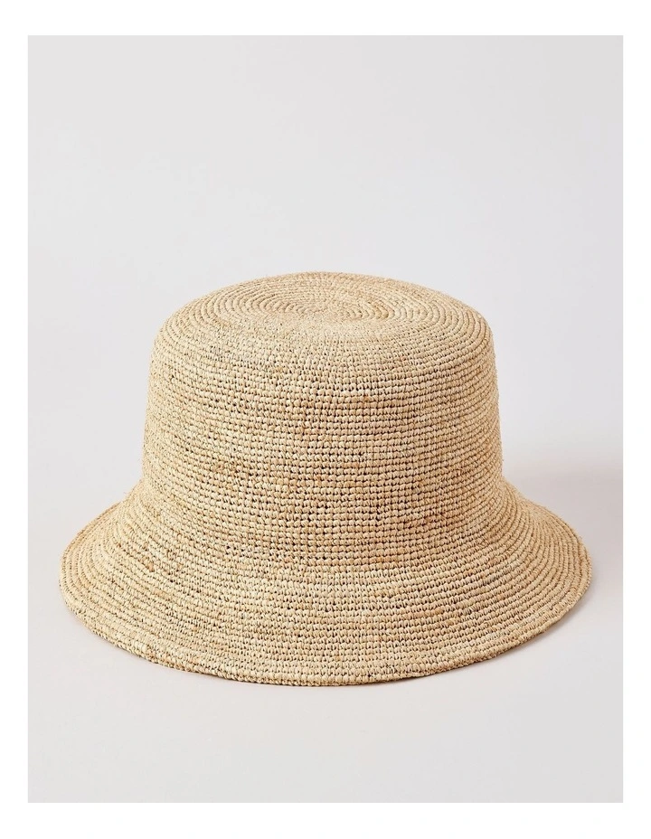 Raffia Bucket Hat in Natural image 5