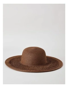 Contrast Weave Hat in Chocolate