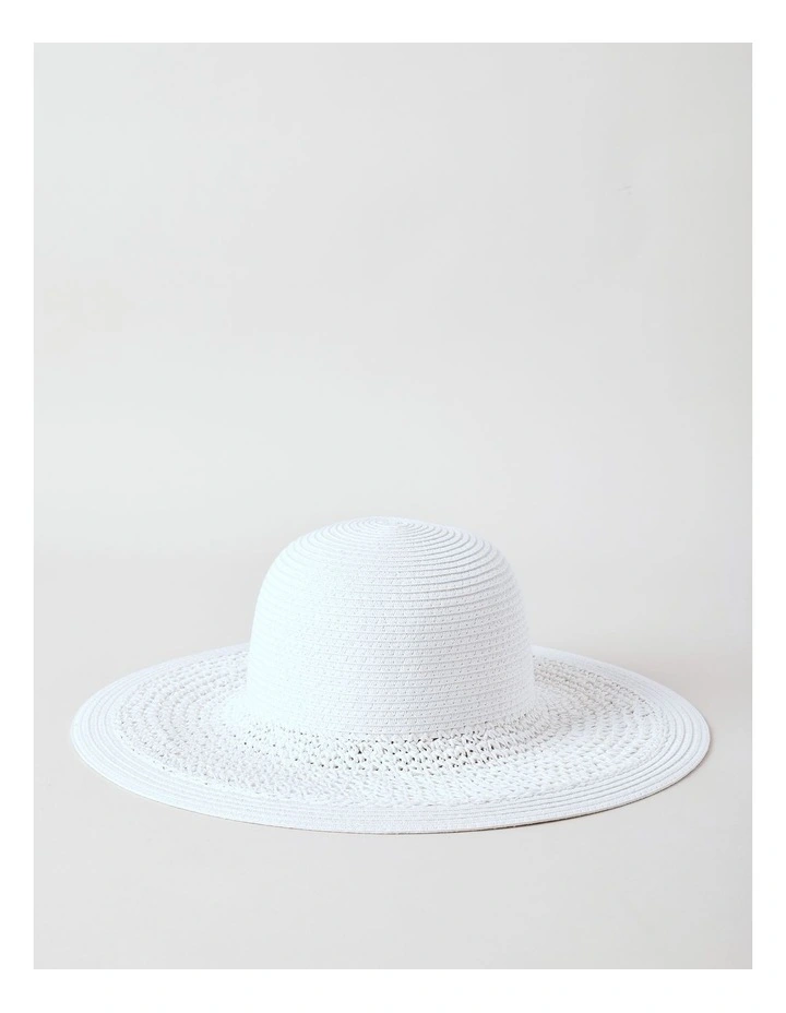 Contrast Weave Hat in White image 1