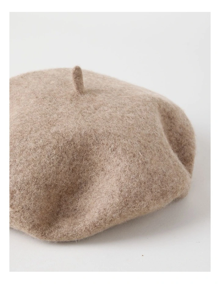 Beret Winter Hat in Taupe image 3