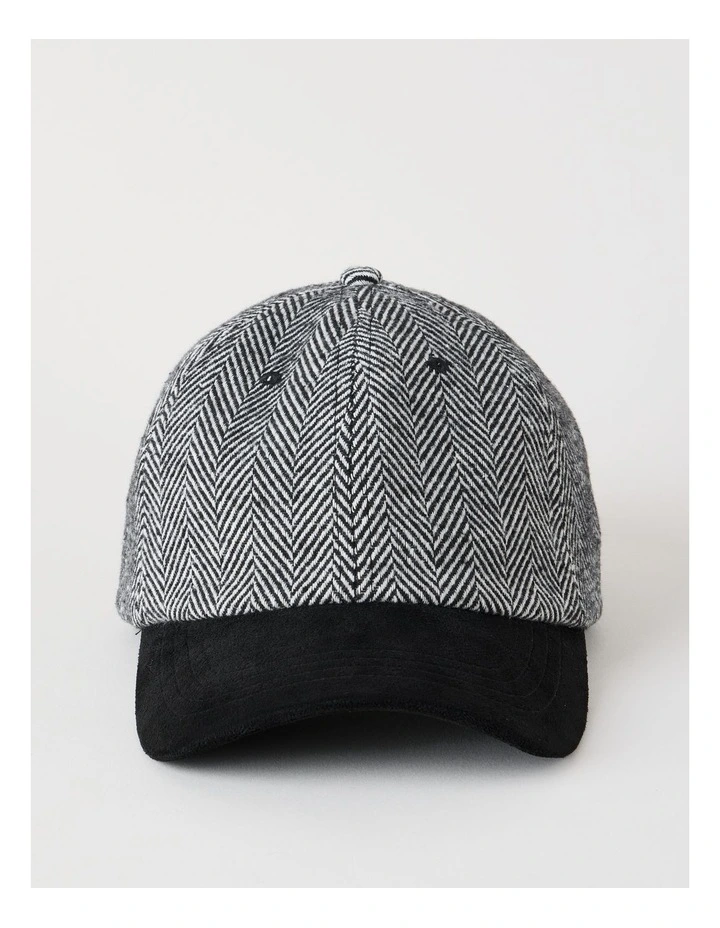 Sophie Chevron Cap in Black and White image 1