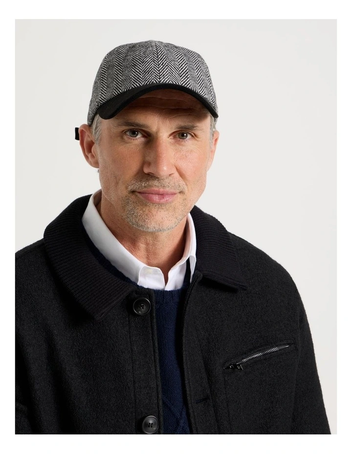 Sophie Chevron Cap in Black and White image 2