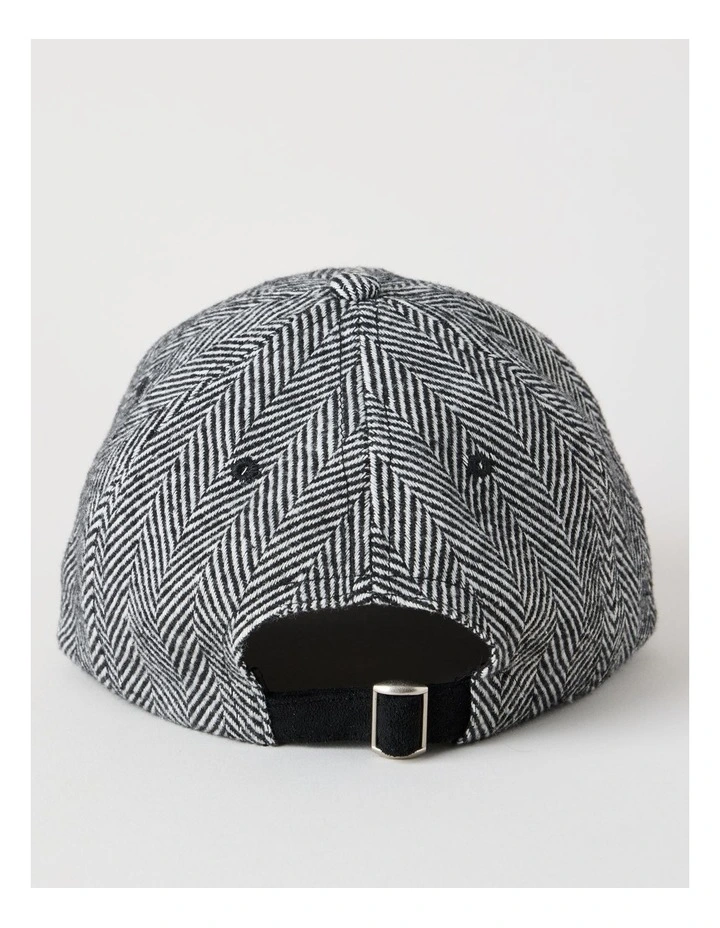 Sophie Chevron Cap in Black and White image 3
