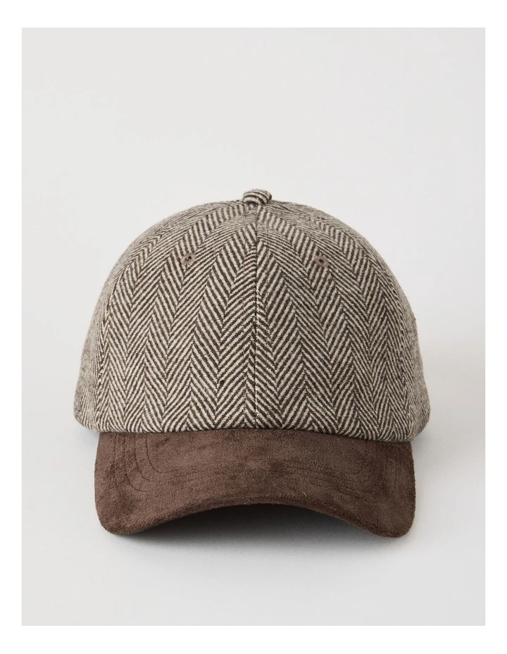 Sophie Chevron Cap in Brown image 1