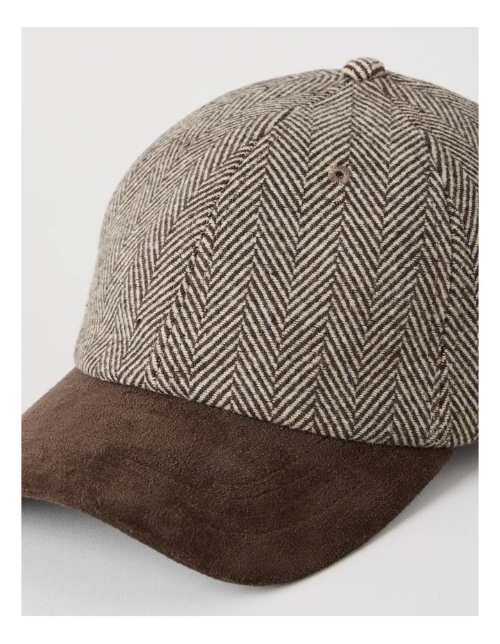 Sophie Chevron Cap in Brown image 3