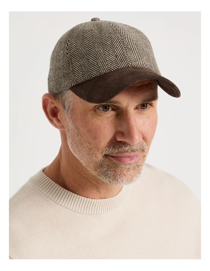 Sophie Chevron Cap in Brown image 4