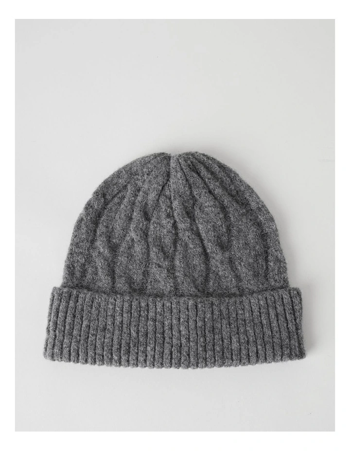 June Cable Beanie in Charcoal image 1