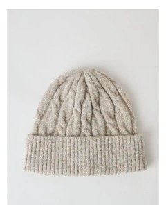 June Cable Beanie in Oatmeal