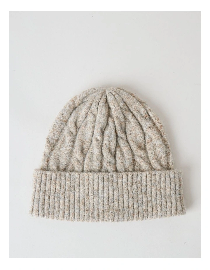 June Cable Beanie in Oatmeal image 1