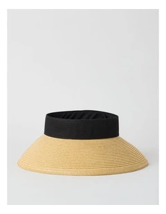 Braided Roll Up Visor in Tan