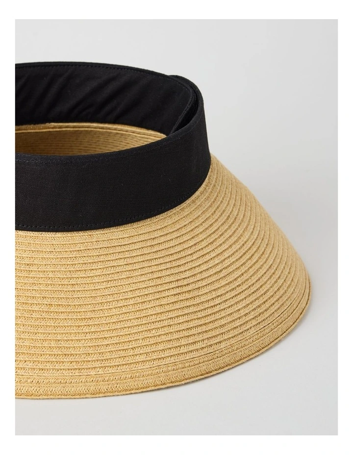Braided Roll Up Visor in Tan image 3