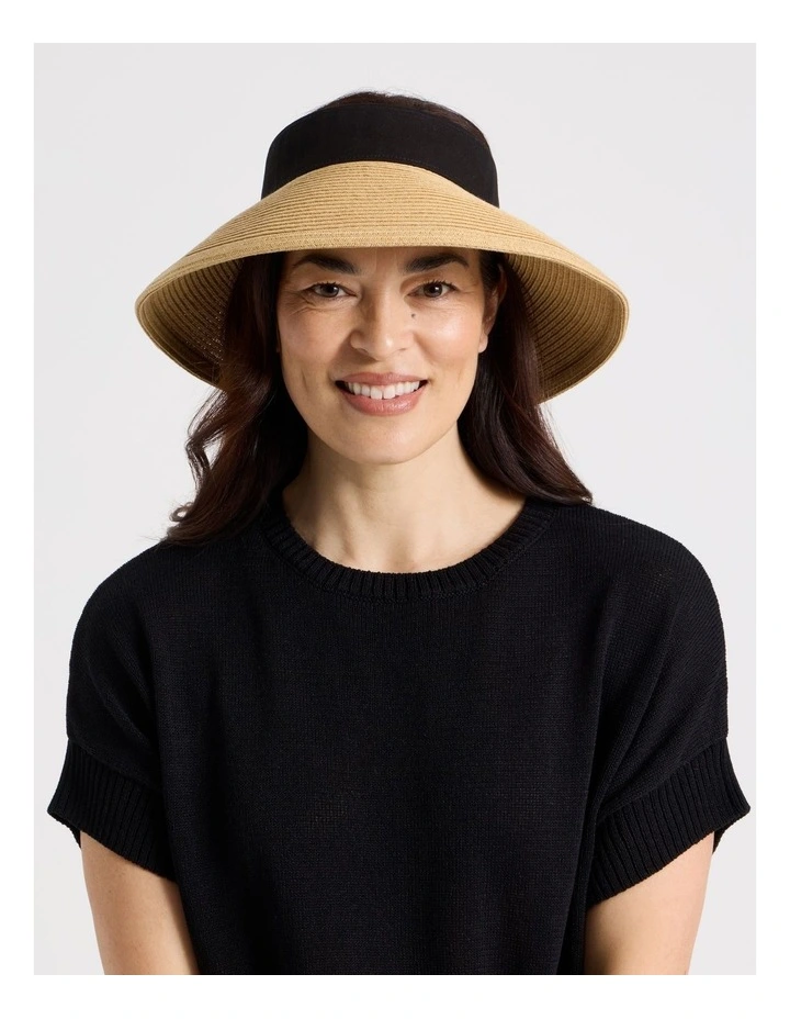 Braided Roll Up Visor in Tan image 4