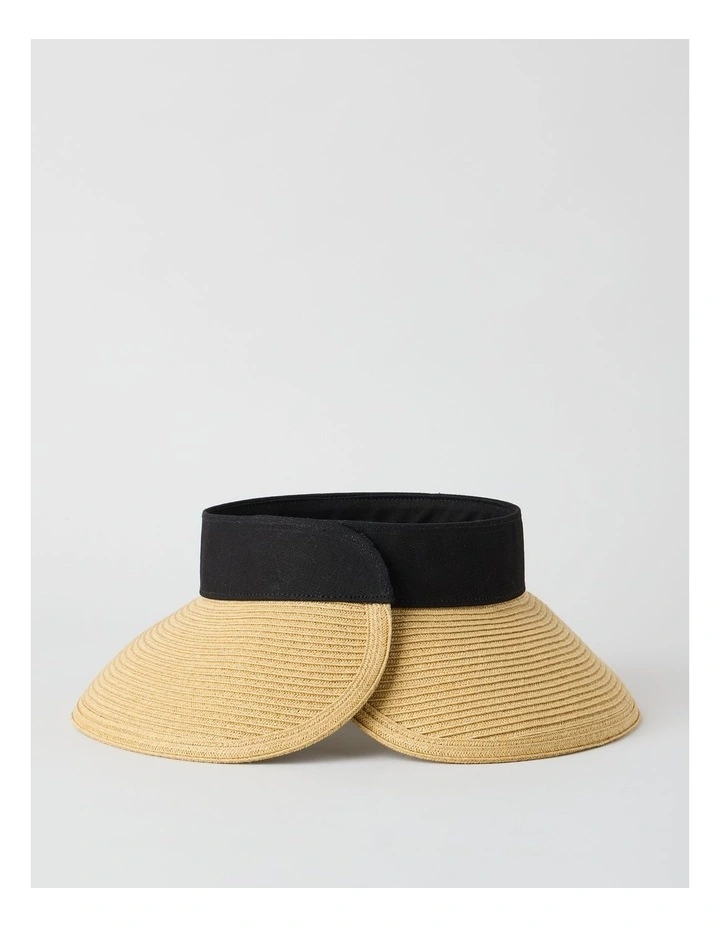 Braided Roll Up Visor in Tan image 5