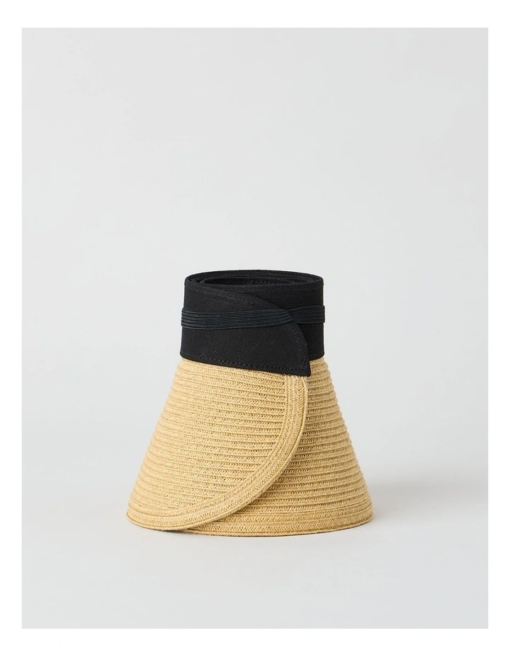 Braided Roll Up Visor in Tan image 7