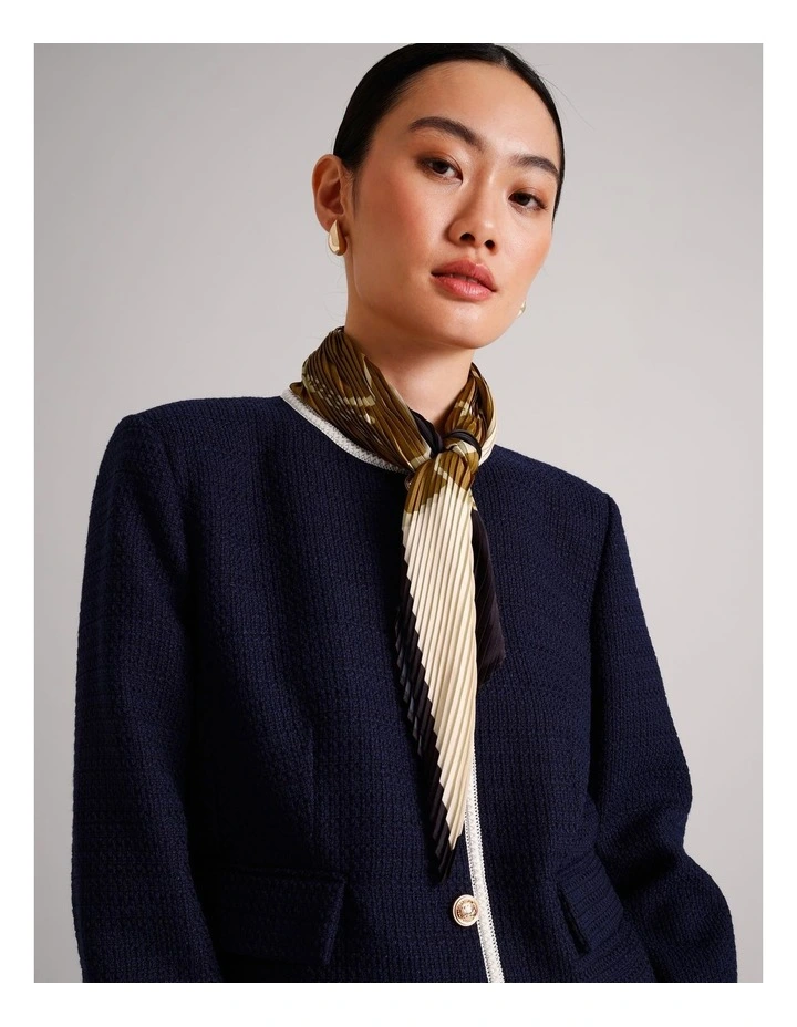 Somerset Pleated Headscarf in Black/Camel image 6