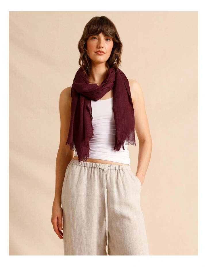 Solid Scarf in Burgundy image 2