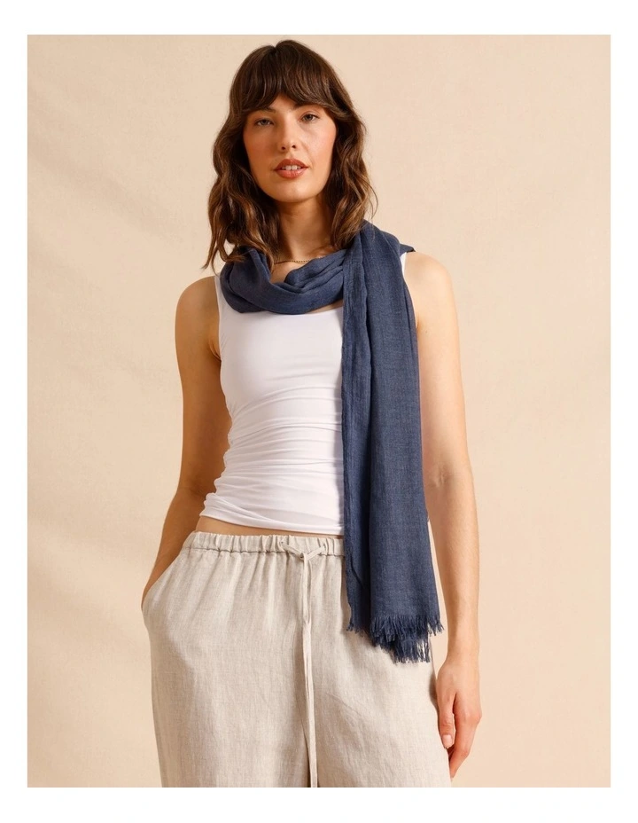 Solid Scarf in Navy image 2