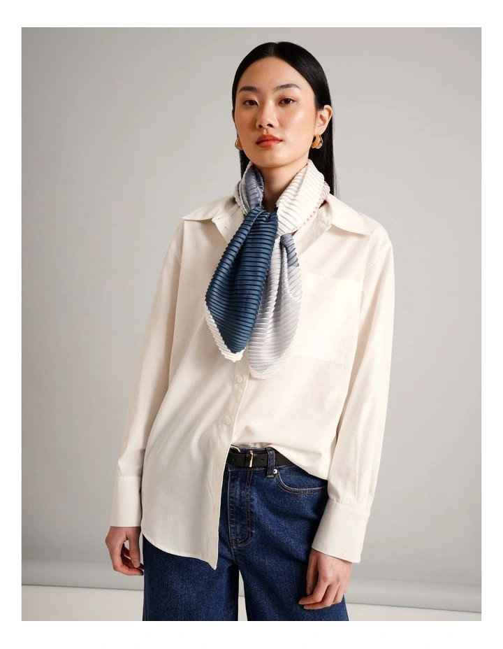 Pleated Neckerchief Scarf in Blush image 4