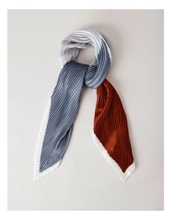 Pleated Neckerchief Scarf in Burgundy