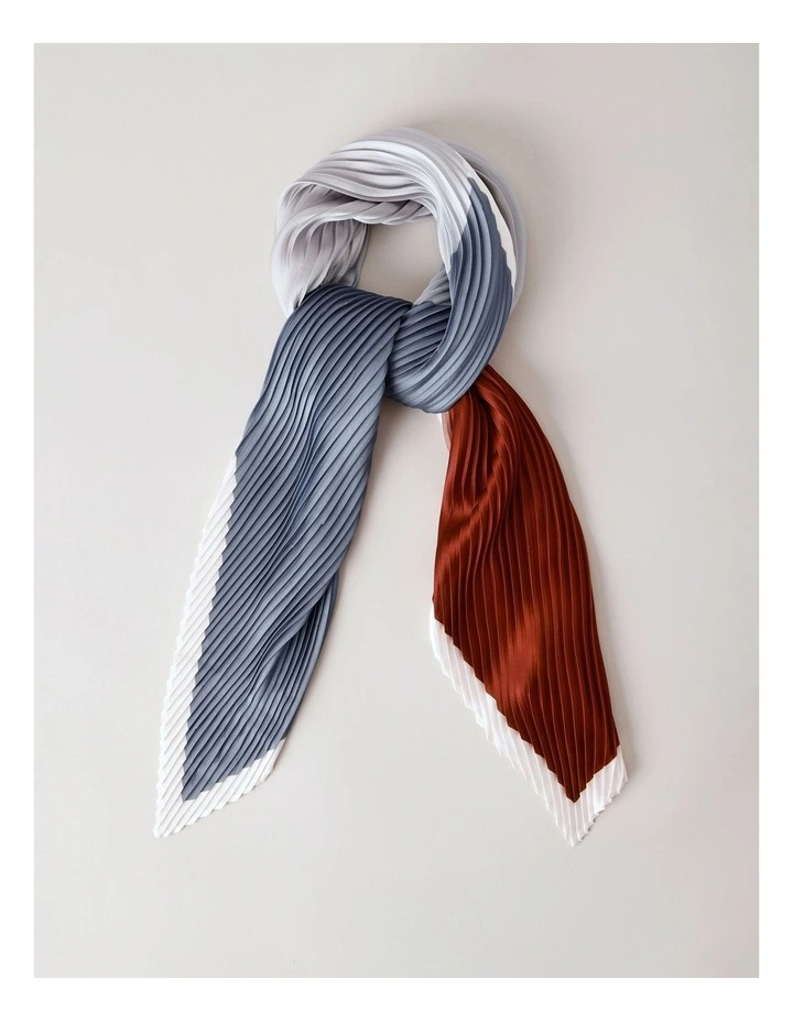 Pleated Neckerchief Scarf in Burgundy image 1