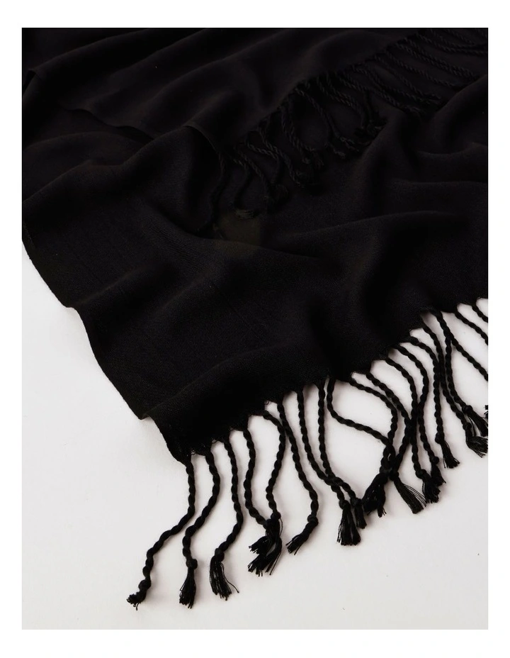 Pashminetta Scarf in Black image 3