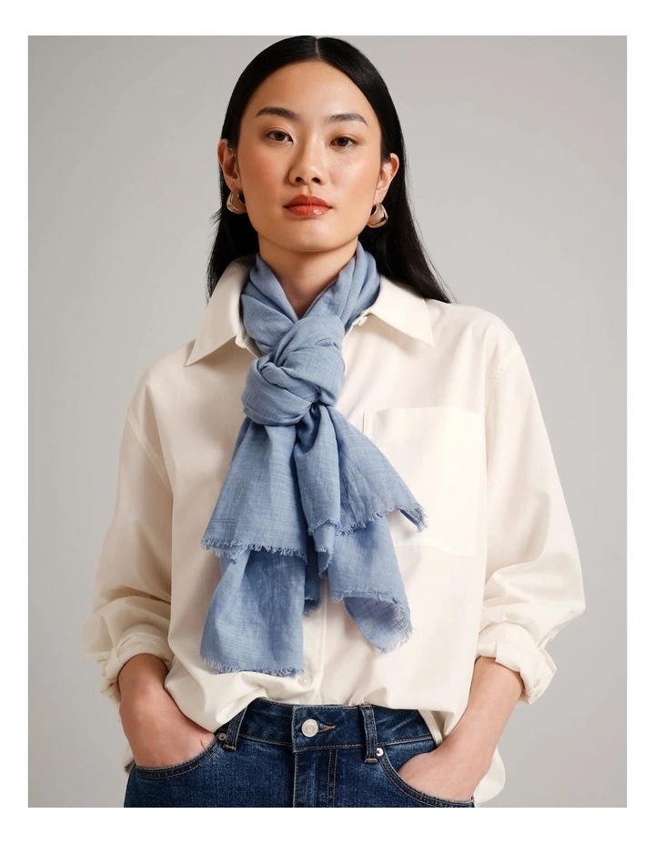 Solid Scarf in Blue image 2