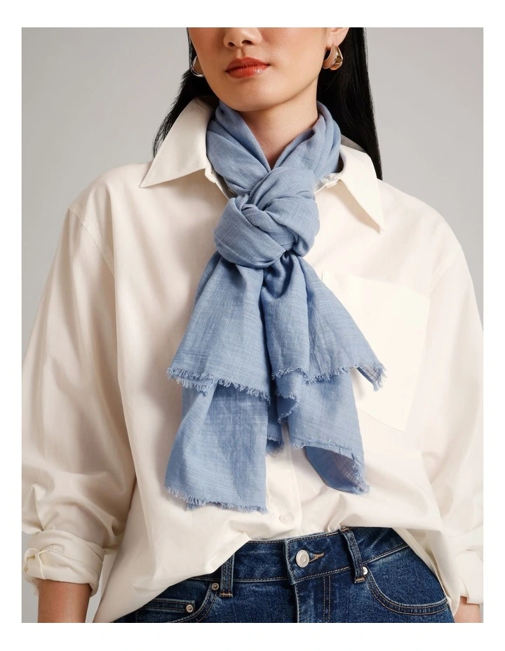 Solid Scarf in Blue image 4