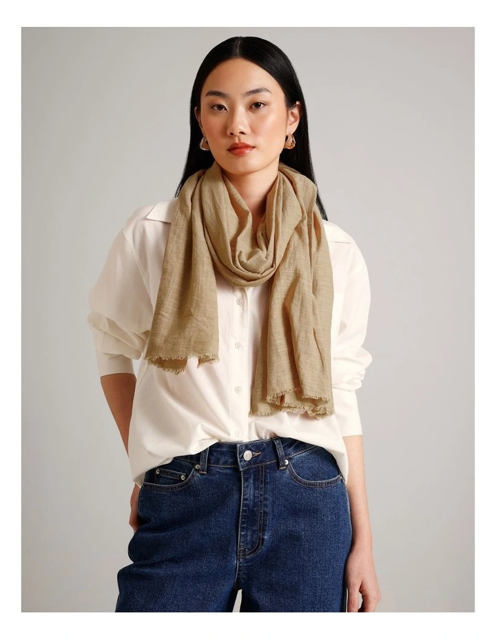 Solid Scarf in Mocha image 2
