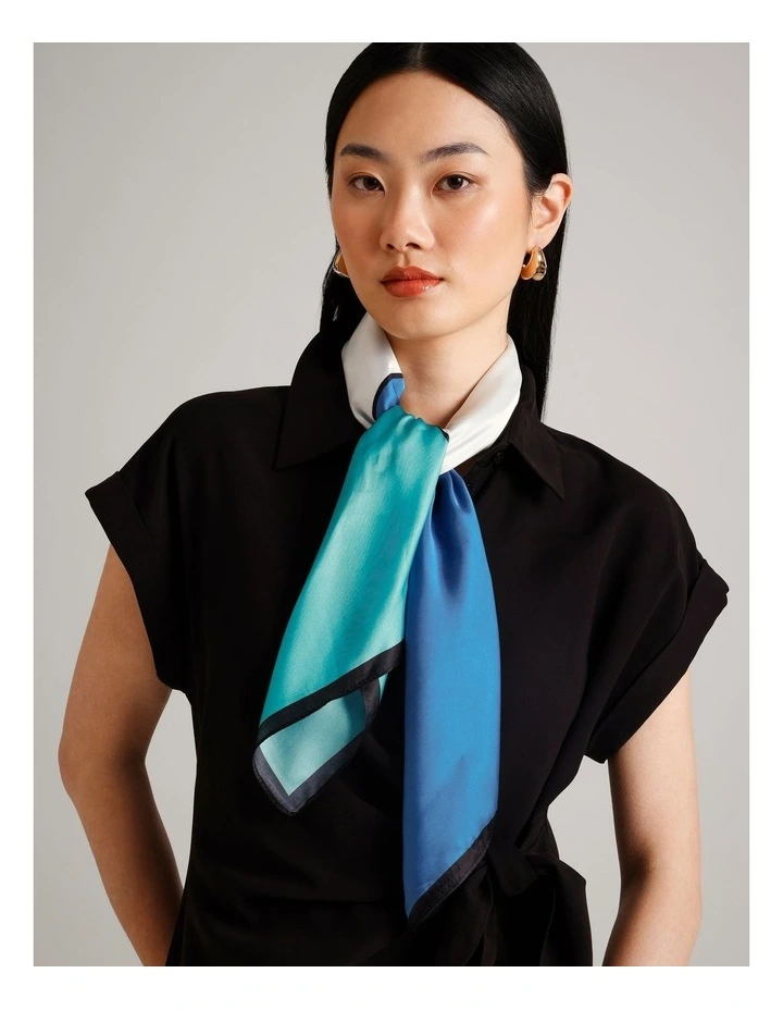 Spliced Neckerchief Scarf in Blue image 4