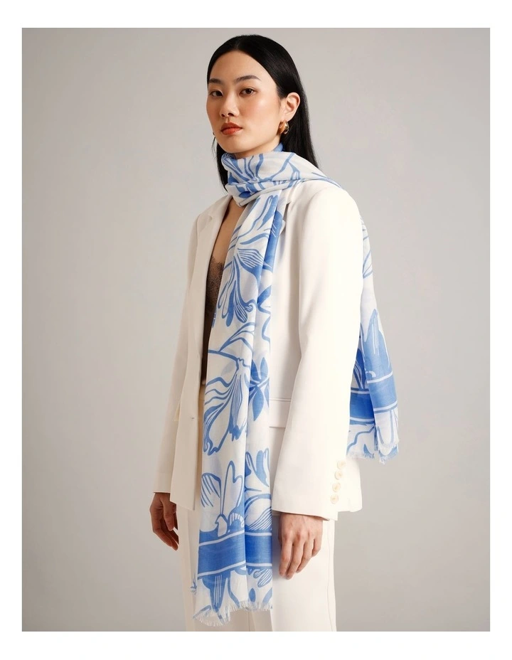 Lightweight Scarf in Blue image 2