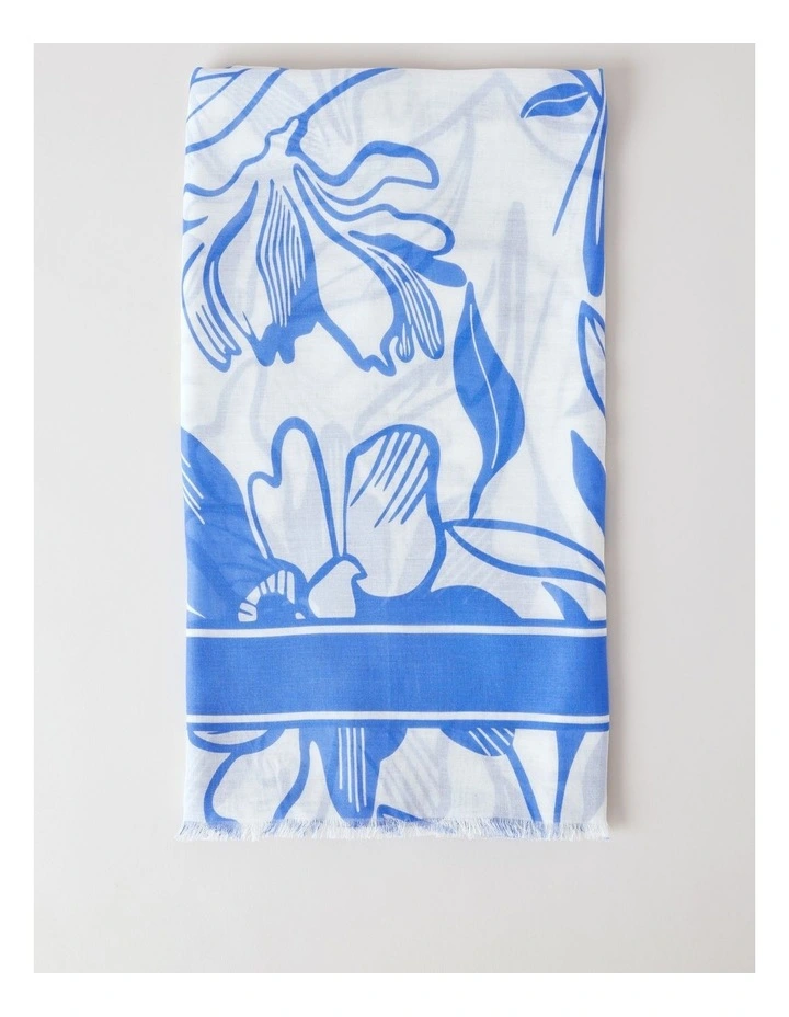 Lightweight Scarf in Blue image 5