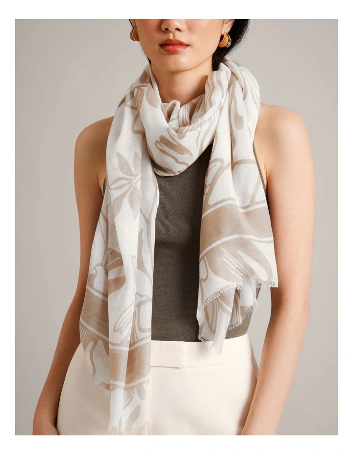 Lightweight Scarf in Beige image 4