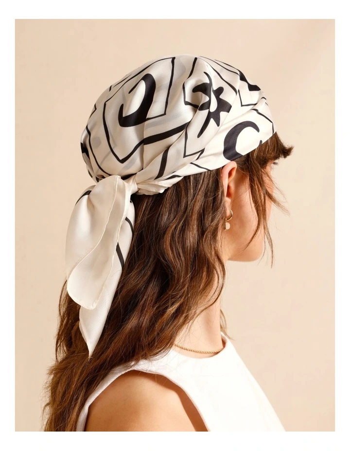 Icon Head Scarf in Ivory image 4