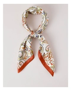 Paisley Headscarf in White
