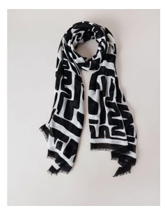 Lightweight Scarf in Black/White