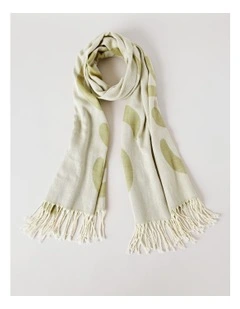 Jacquard Scarf in White/Sage