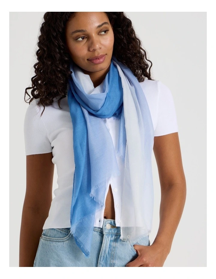 Ombre Scarf in Blue image 2