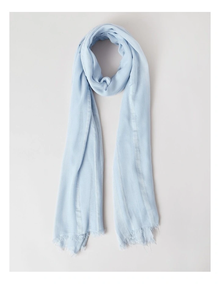 Self Stripe Scarf in Blue image 1