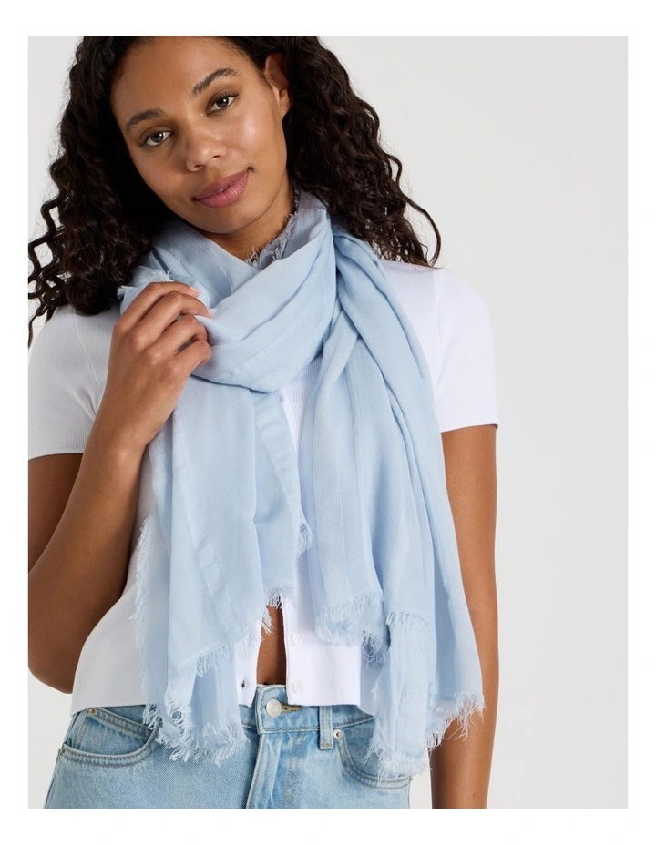 Self Stripe Scarf in Blue image 2