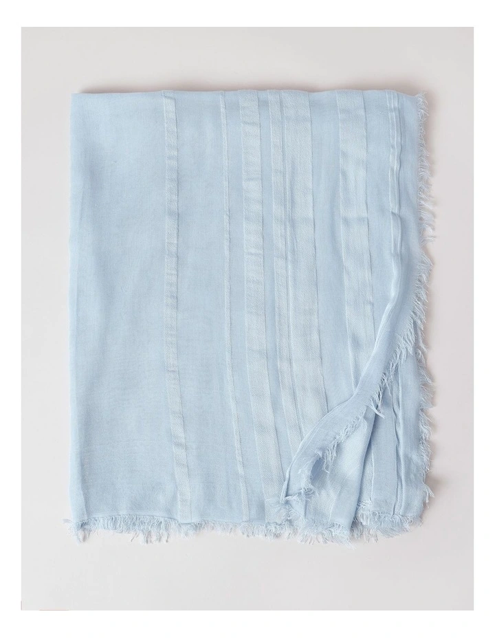 Self Stripe Scarf in Blue image 3
