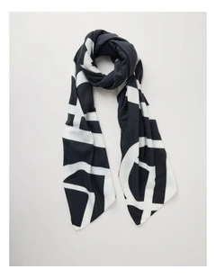 Monogram Scarf in Black & White