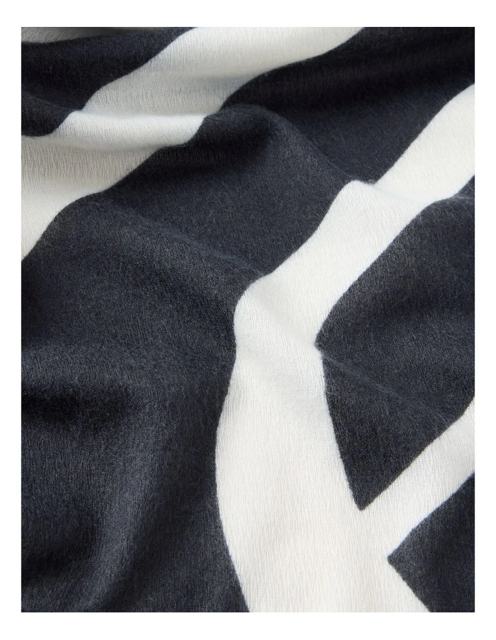 Monogram Scarf in Black & White image 3