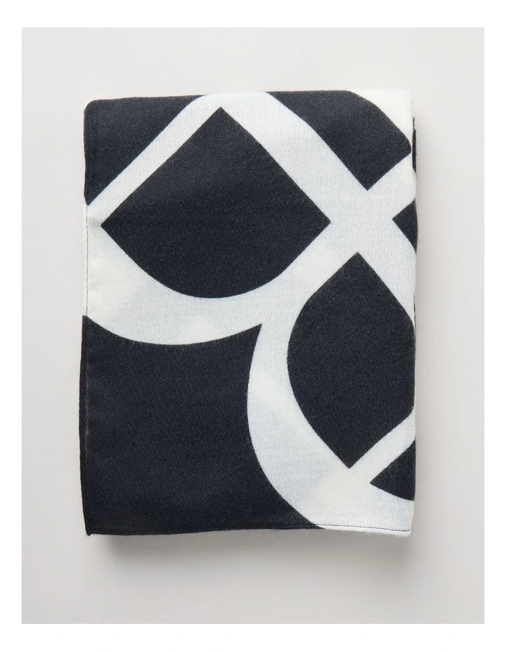 Monogram Scarf in Black & White image 3