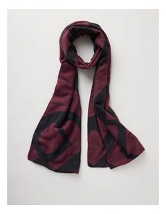 Monogram Scarf in Burgundy & Black