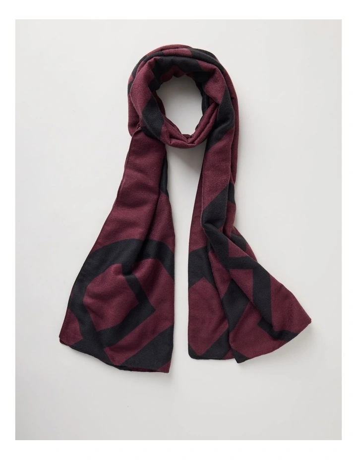 Monogram Scarf in Burgundy & Black image 1