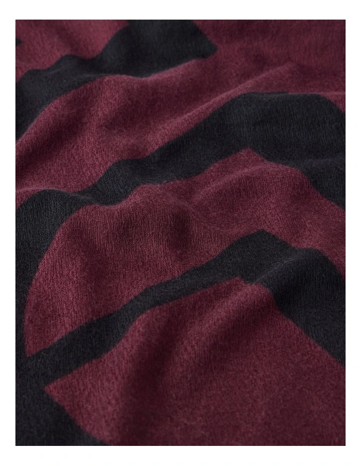 Monogram Scarf in Burgundy & Black image 3