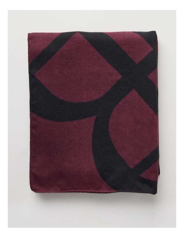Monogram Scarf in Burgundy & Black image 5
